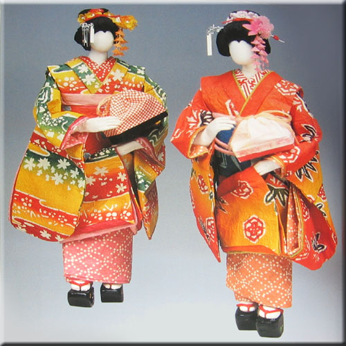 Japanese Washi Kimono Ningyo   Paper Doll Book 6 Art  